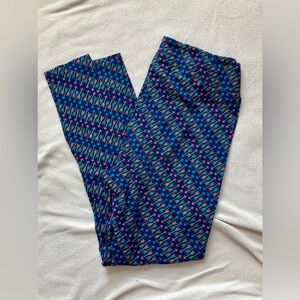 LuLaRoe Blue and Pink Patterned Leggings